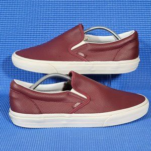 red vans slip ons